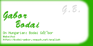 gabor bodai business card